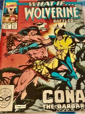 Vintage 1990 Marvel Comics What If? #16 Wolverine vs Conan